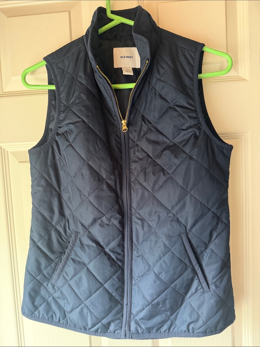 Old Navy Quilted Navy Blue Zip Vest